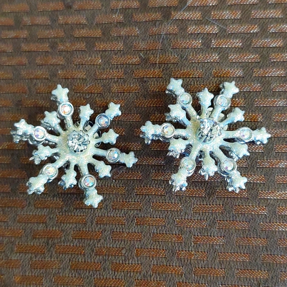 Snowflake Clip On Earrings By Kirk's Folly